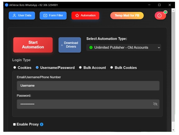 AKVerse Bot Software Interface